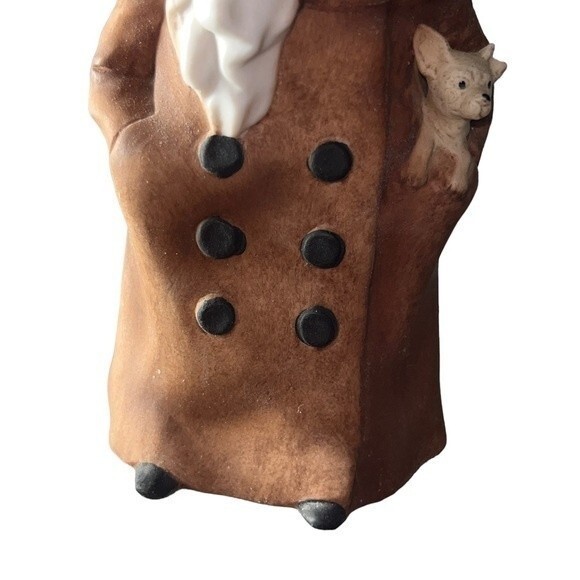 Lefton Vintage 1950s Porcelain Hand-painted Figurine Boy in Coat & Hat w/ Dog - Picture 8 of 14